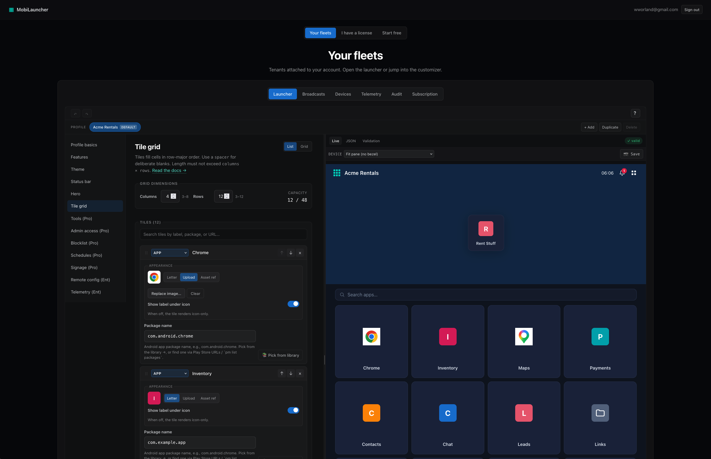 Customize from the Portal